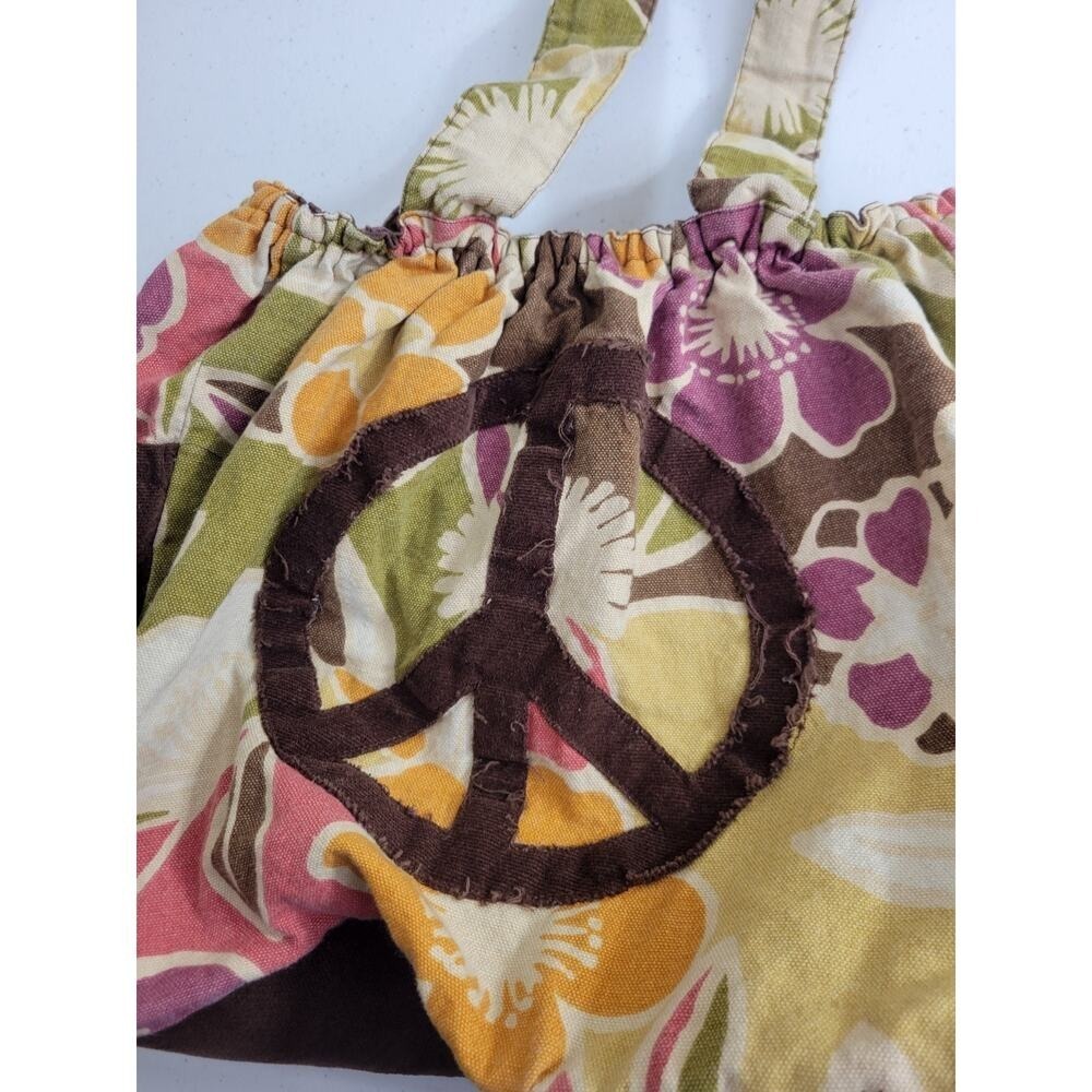 Hippie Boho Hobo Hand Bag Purse Handmade Brown Floral Canvas Denim‎ Corduroy